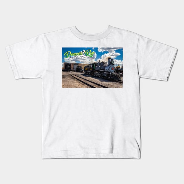 Denver and Rio Grande 425 Steam Locomotive at Antonito Colorado Kids T-Shirt by Gestalt Imagery